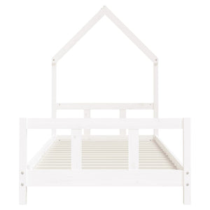 Giroletto per Bambini Bianco 90x190cm in Legno Massello di Pino 834562