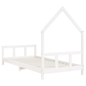 Giroletto per Bambini Bianco 90x190cm in Legno Massello di Pino 834562