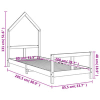 Giroletto per Bambini 80x200 cm in Legno Massello di Pino 834564