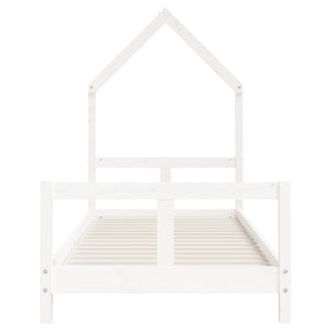 Giroletto per Bambini Bianco 80x200cm in Legno Massello di Pino 834565