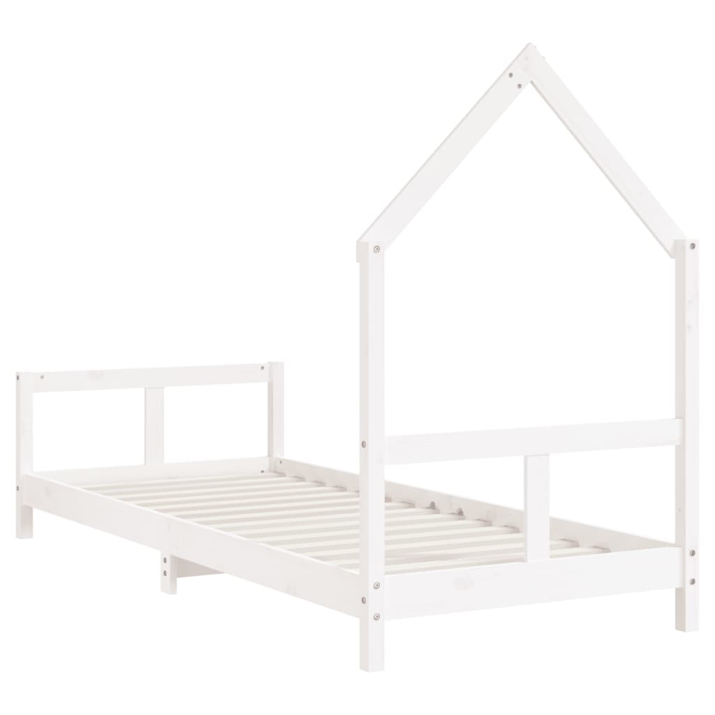 Giroletto per Bambini Bianco 80x200cm in Legno Massello di Pino 834565