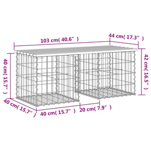 Panca da Giardino Design Gabbione 103x44x42 cm Pino Impregnato 834340