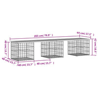 Panca Giardino Design Gabbione 203x44x42 cm Legno Massello Pino 834341