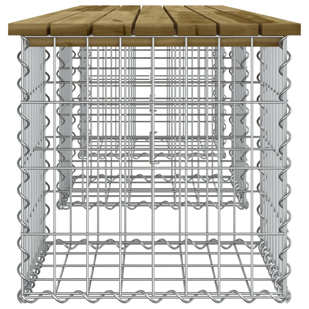 Panca da Giardino Design Gabbione 203x44x42 cm Pino Impregnato 834343