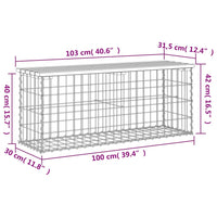 Panca da Giardino Design Gabbione 103x31,5x42cm Pino Impregnato 834352