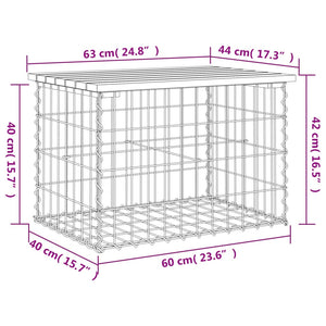 Panca da Giardino Design Gabbione 63x44x42 cm Massello Douglas 834354