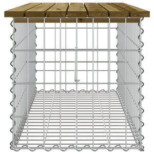 Panca da Giardino Design Gabbione 103x44x42 cm Pino Impregnato 834361