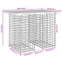 Panca da Giardino Design Gabbione 100x70x72 cm Massello Douglas 834363