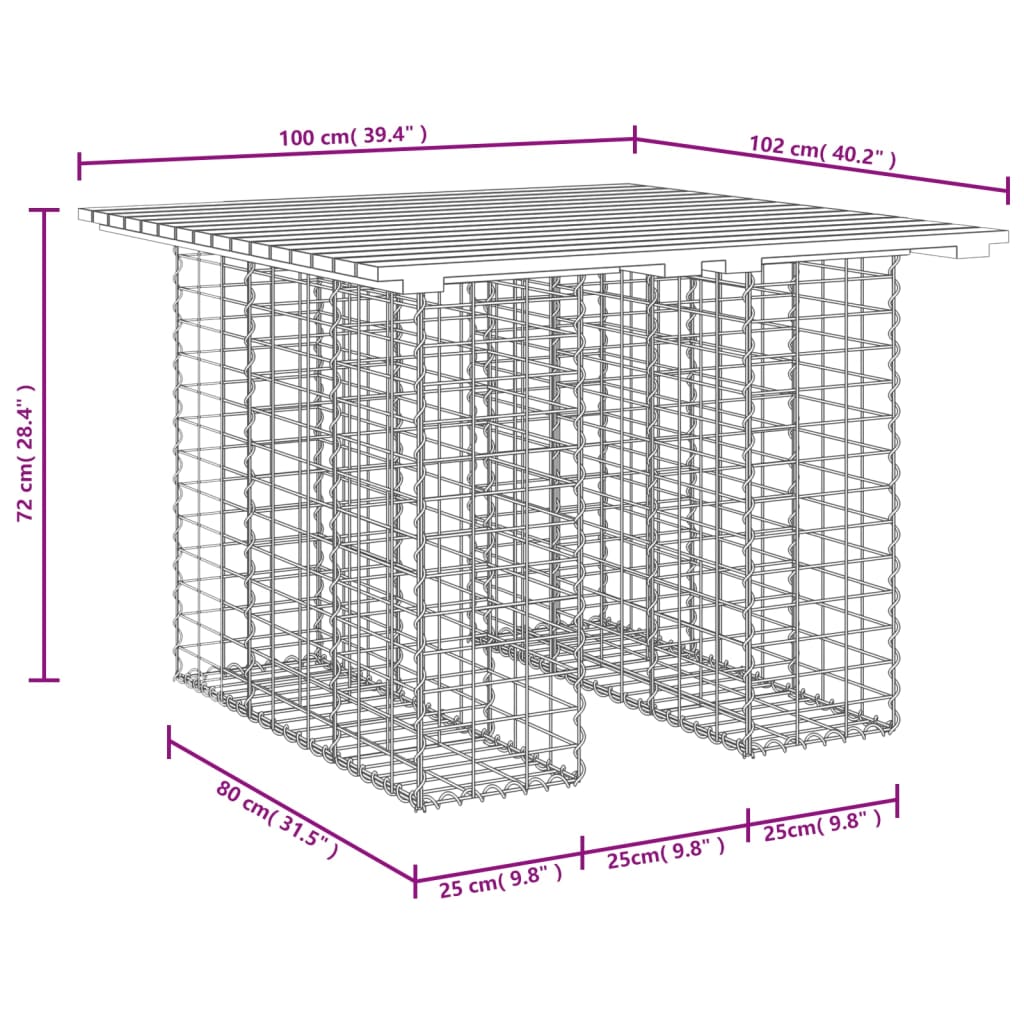 Panca da Giardino Design Gabbione 100x102x72 cm Pino Impregnato 834373