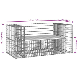 Panca Giardino Design Gabbione 143x71x65,5 cm Massello Douglas 834378