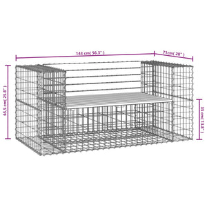 Panca da Giardino Design Gabbione 143x71x65,5cm Pino Impregnato 834379