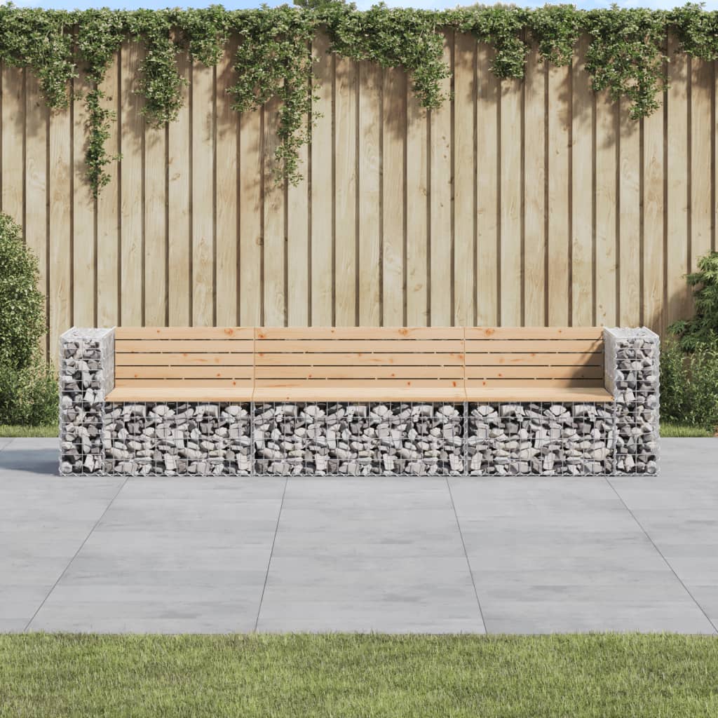 Panca Giardino Design Gabbione 287x71x65,5 cm Massello di Pino 3196251