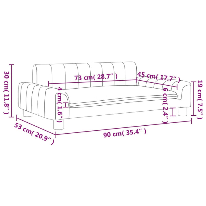 Divano per Bambini Crema 90x53x30 cm in Tessuto 3196257