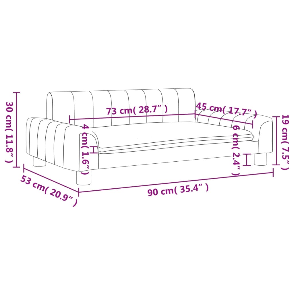 Divano per Bambini Grigio Scuro 90x53x30 cm in Tessuto 3196259