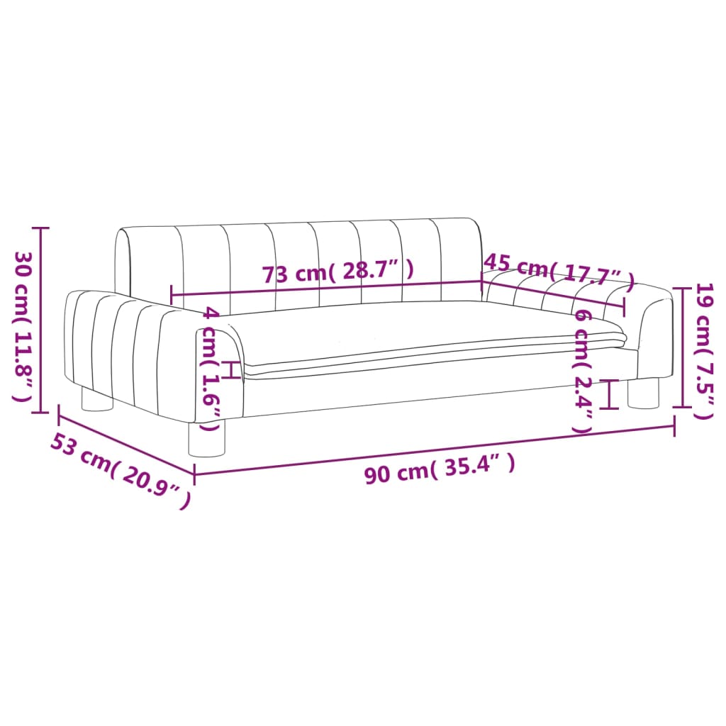 Divano per Bambini Marrone 90x53x30 cm in Tessuto 3196260