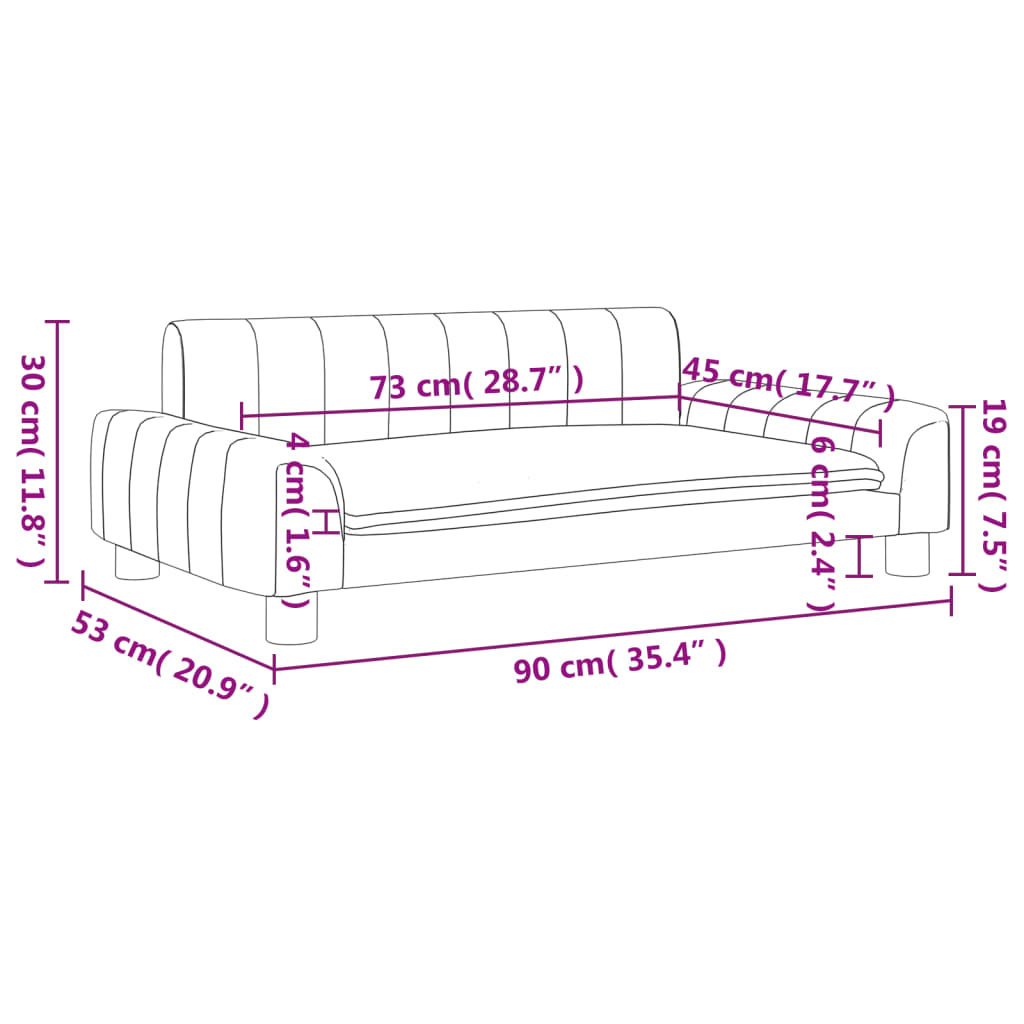 Divano per Bambini Nero 90x53x30 cm in Tessuto 3196262