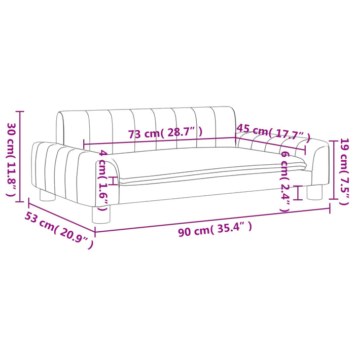 Divano per Bambini Nero 90x53x30 cm in Tessuto 3196262