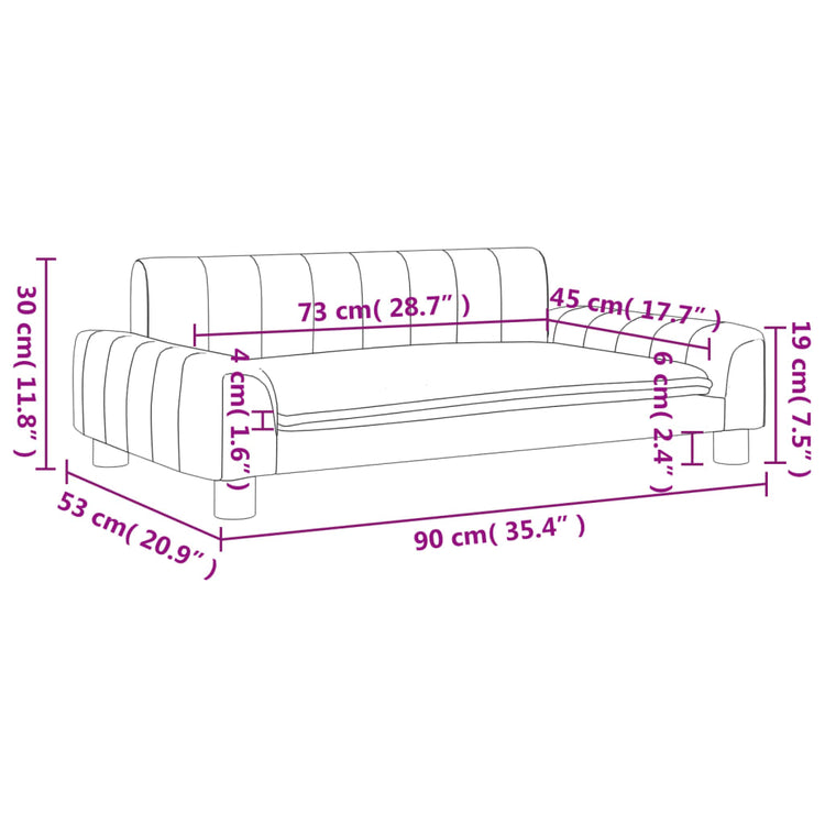 Divano per Bambini Nero 90x53x30 cm in Similpelle 3196263