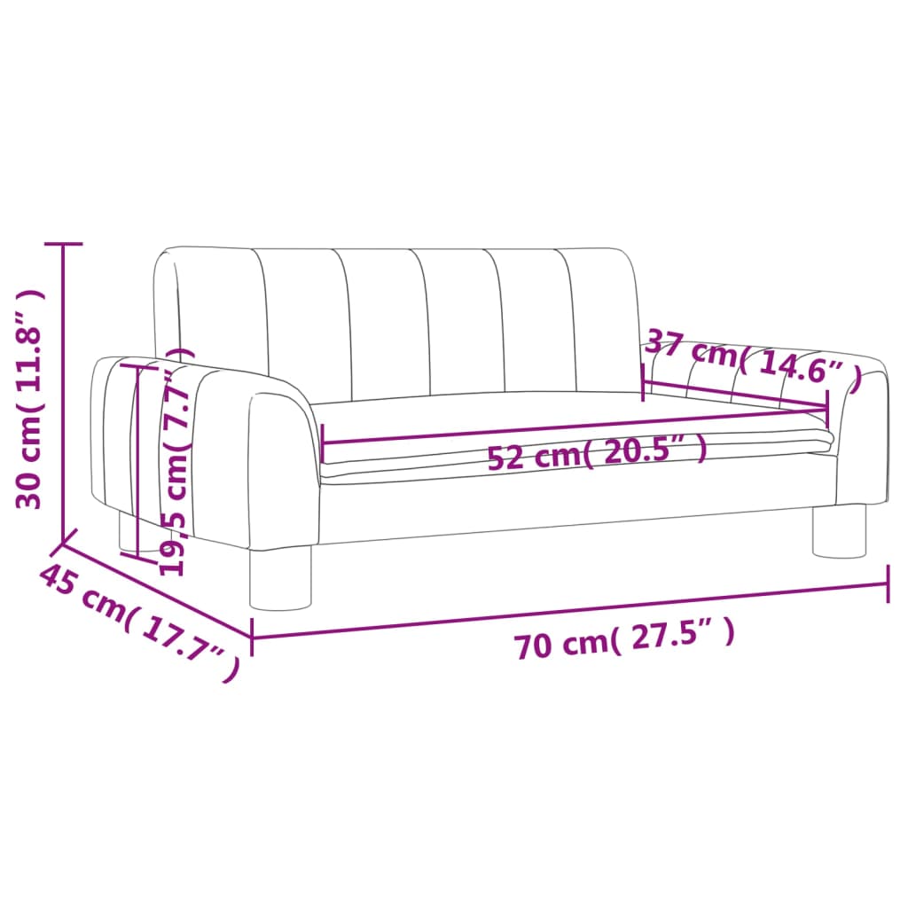 Divano per Bambini Crema 70x45x30 cm in Tessuto 3196268