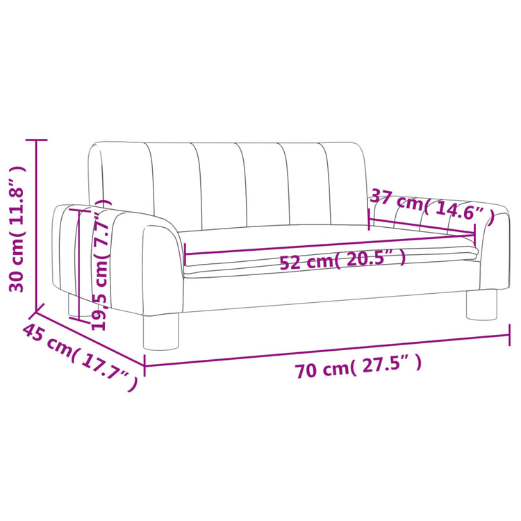 Divano per Bambini Tortora 70x45x30 cm in Tessuto 3196272