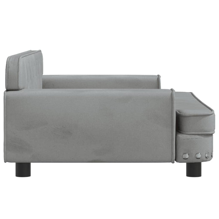 Divano per Bambini Grigio Chiaro 90x53x30 cm in Velluto 3196280