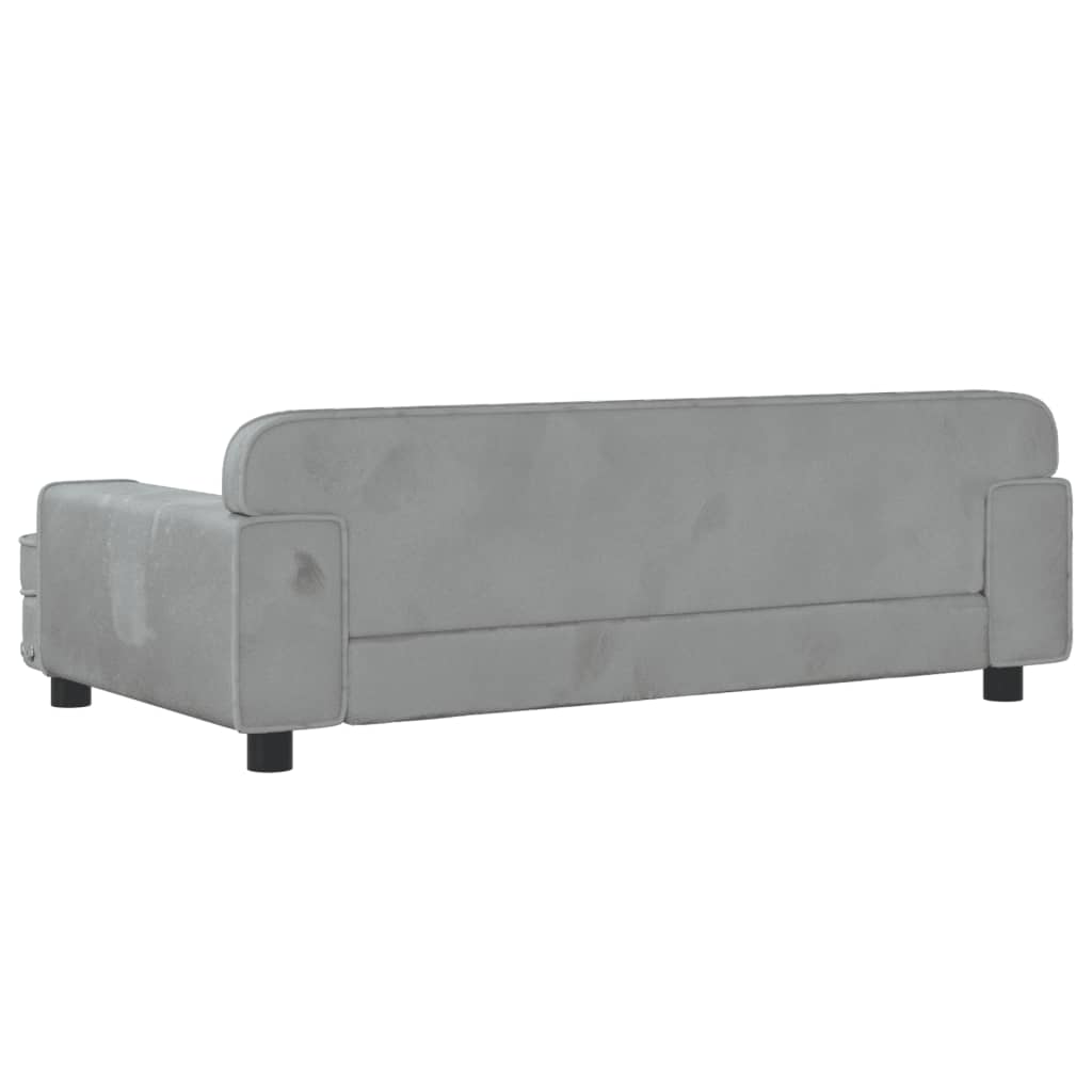 Divano per Bambini Grigio Chiaro 90x53x30 cm in Velluto 3196280