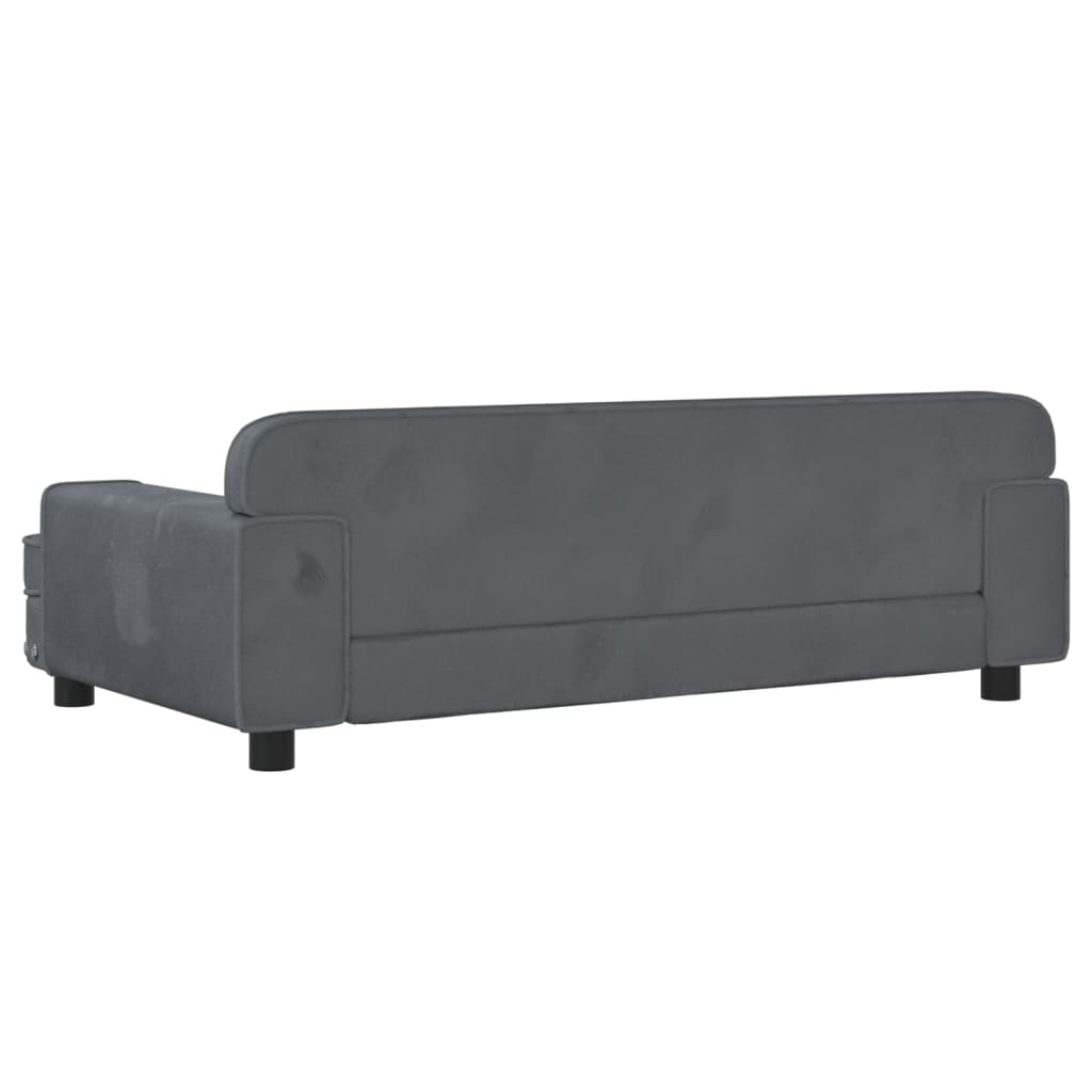 Divano per Bambini Grigio Scuro 90x53x30 cm in Velluto 3196281