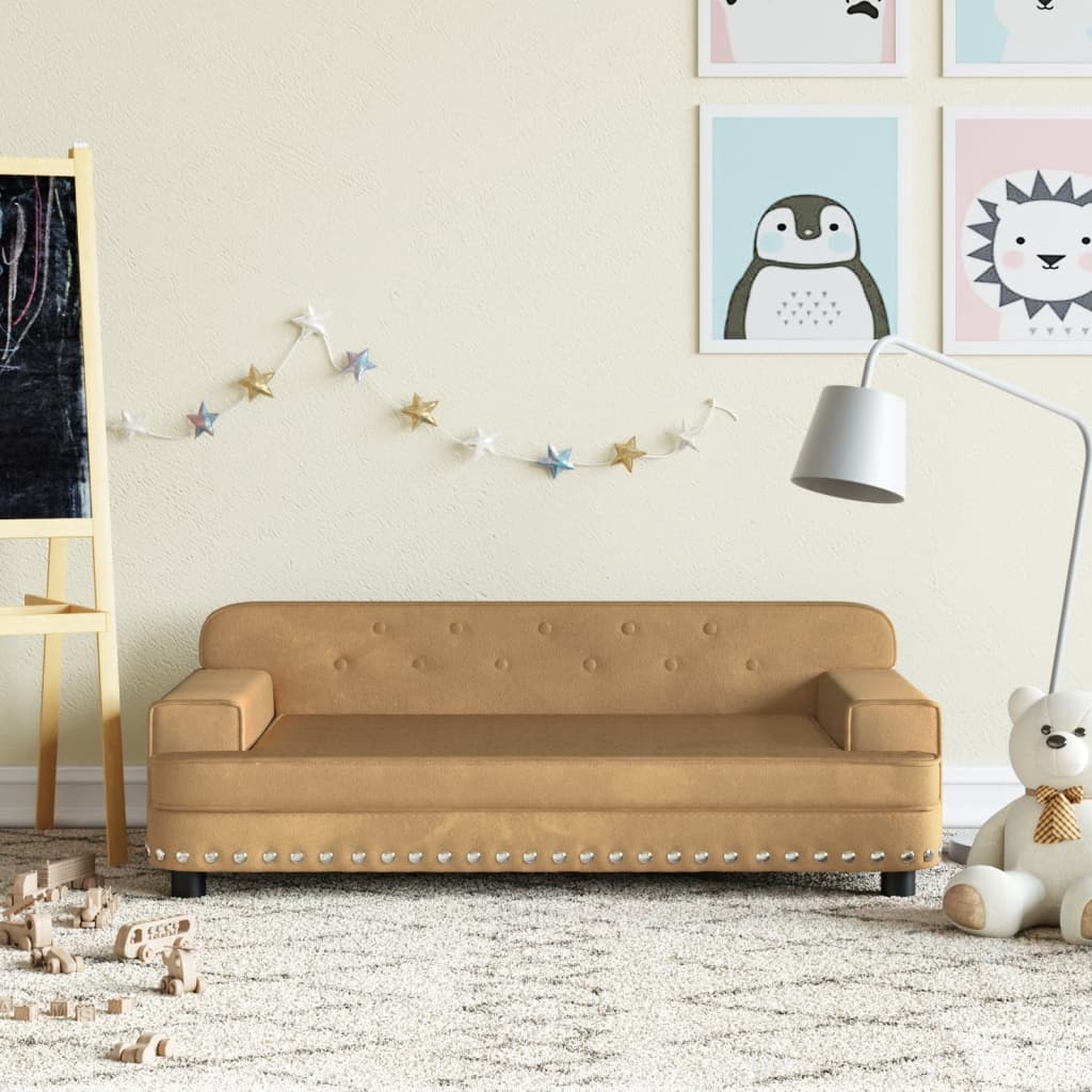 Divano per Bambini Marrone 90x53x30 cm in Velluto 3196284