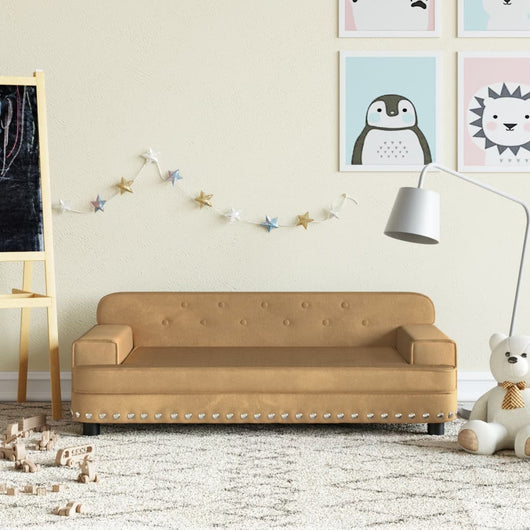 Divano per Bambini Marrone 90x53x30 cm in Velluto 3196284