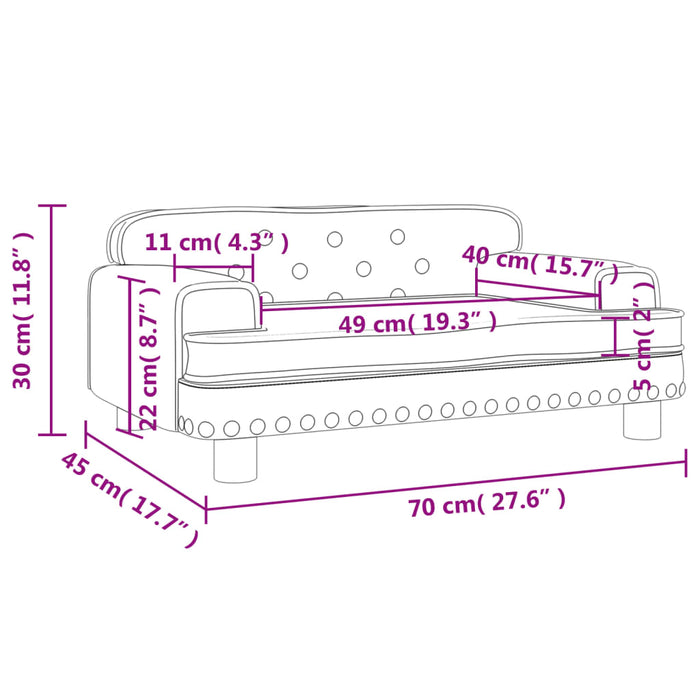 Divano per Bambini Blu 70x45x30 cm in Velluto 3196293