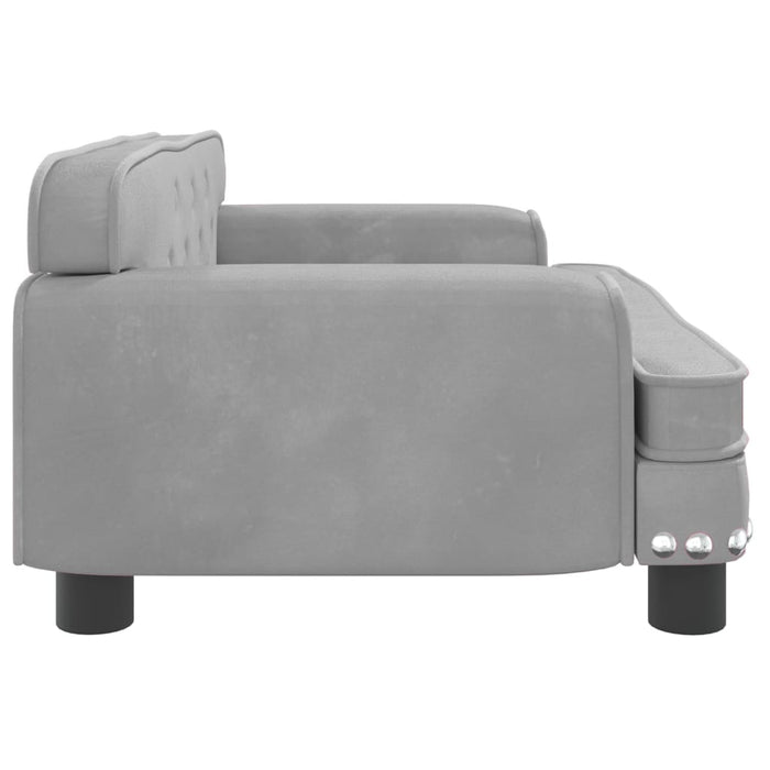 Divano per Bambini Grigio Chiaro 70x45x30 cm in Velluto 3196294