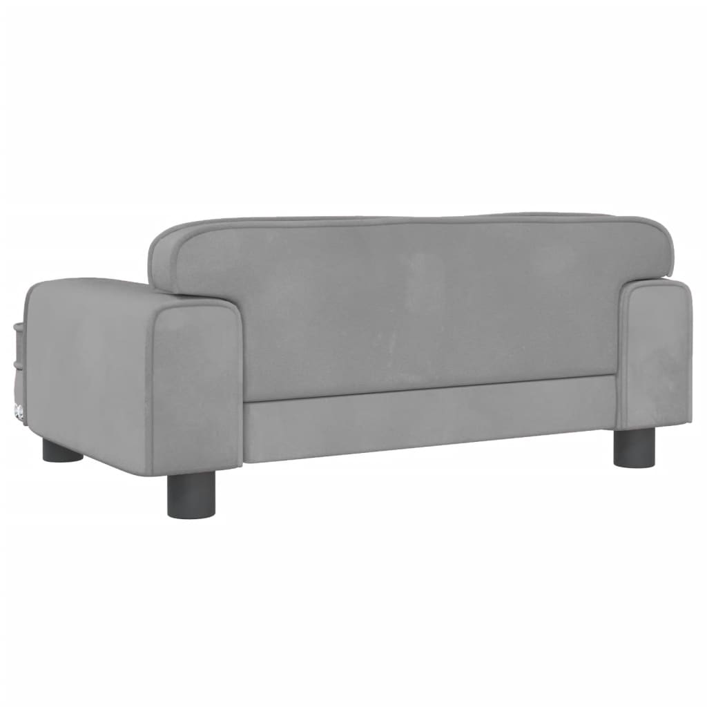 Divano per Bambini Grigio Chiaro 70x45x30 cm in Velluto 3196294