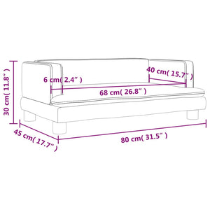 Divano per Bambini Blu 80x45x30 cm in Velluto 3196305