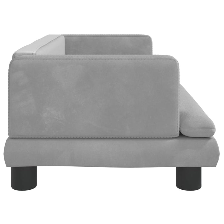 Divano per Bambini Grigio Chiaro 80x45x30 cm in Velluto 3196306