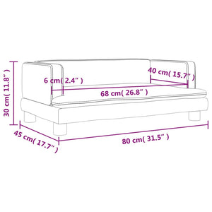 Divano per Bambini Crema 80x45x30 cm in Velluto 3196311