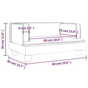 Divano per Bambini Blu 60x40x30 cm in Velluto 3196317