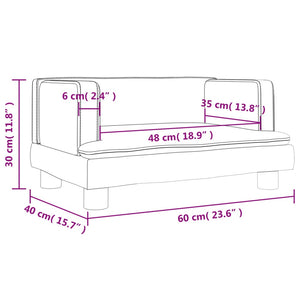 Divano per Bambini Rosa 60x40x30 cm in Velluto 3196320