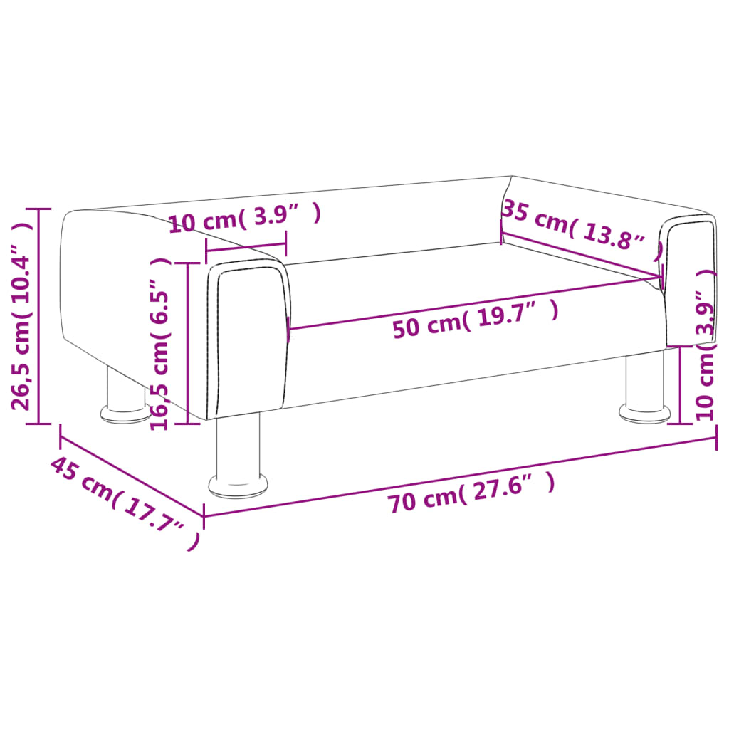 Divano per Bambini Grigio Chiaro 70x45x26,5 cm in Velluto 3196330