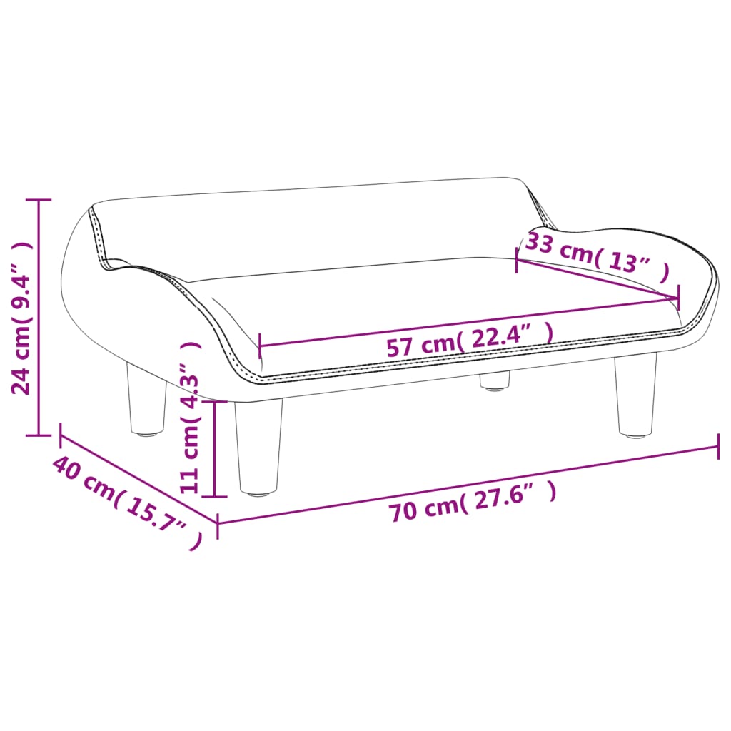 Divano per Bambini Tortora 70x40x24 cm in Tessuto 3196347