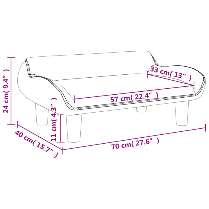 Divano per Bambini Blu 70x40x24 cm in Velluto 3196349