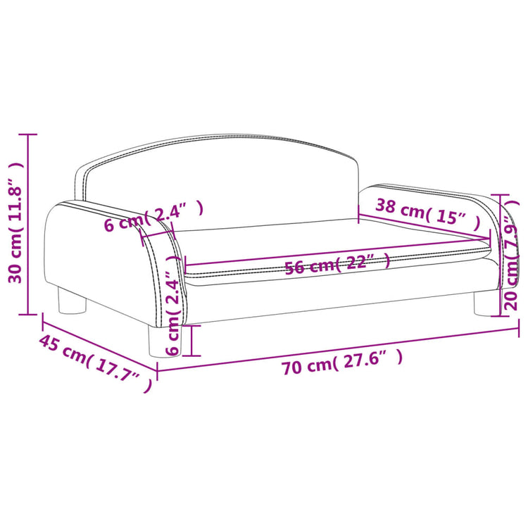 Divano per Bambini Tortora 70x45x30 cm in Tessuto 3196361