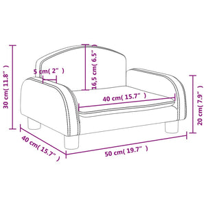 Divano per Bambini Tortora 50x40x30 cm in Tessuto 3196372