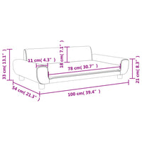 Divano per Bambini Grigio Scuro 100x54x33 cm in Velluto 3196381