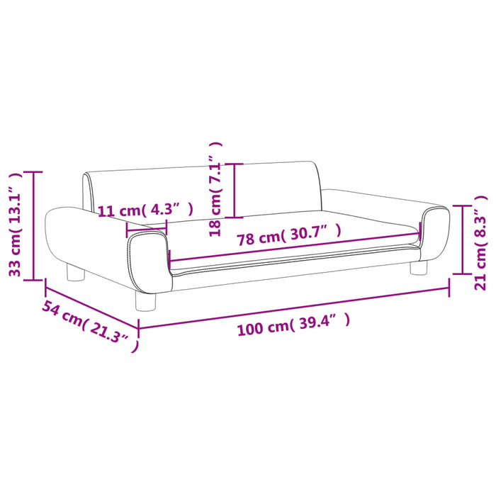 Divano per Bambini Rosa 100x54x33 cm in Velluto 3196382