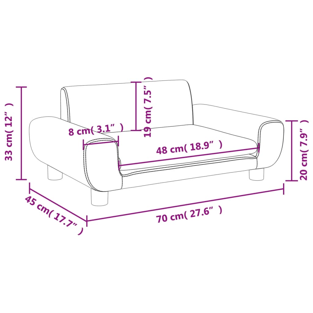 Divano per Bambini Blu 70x45x33 cm in Velluto 3196386