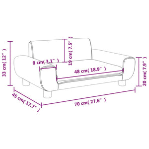 Divano per Bambini Blu 70x45x33 cm in Velluto 3196386