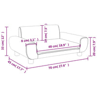 Divano per Bambini Grigio Chiaro 70x45x33 cm in Velluto 3196387