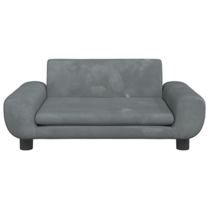 Divano per Bambini Grigio Scuro 70x45x33 cm in Velluto 3196388