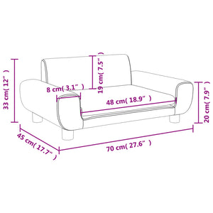 Divano per Bambini Grigio Scuro 70x45x33 cm in Velluto 3196388