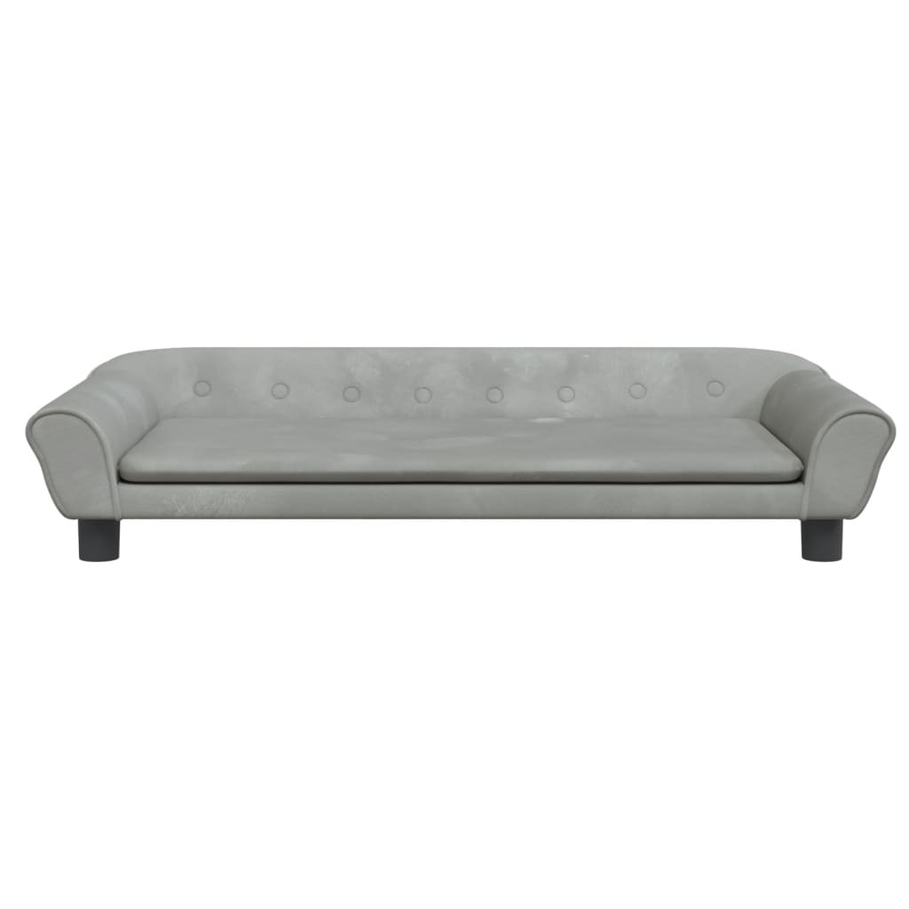 Divano per Bambini Grigio Chiaro 100x50x26 cm in Velluto 3196394